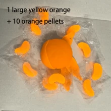 1 pieza Juguete de estrés con forma de naranja pelada, juguete de broma y diversión - Amarillo - Ver 11