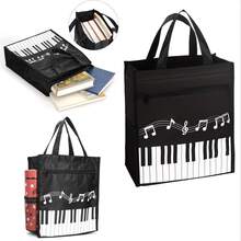 Oxford Cloth Tote Bag, Piano Keyboard Design - Waterproof, Large Capacity, Fashionable, Reusable Music Tote Bag, Suitable For Travel, Shopping, School, Commuting And Holiday Gifts, Back To School Gifts, Music Educators, Students And Enthusiasts' Excellent Gift, Music Accessories, Music Gifts - Multicolor - View 1