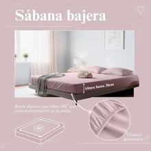 Kynley 純色三件式床單，適用於 90/105/135/150/180 公分床：床單、床單和枕頭套各一個。柔軟涼爽，易於清洗。 ✅ 48/72 小時內送達西班牙 - 藕粉色 - 查看 7