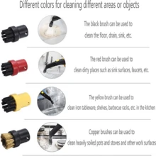 1/4/8pcs High Quality Durable Cleaning Brush Heads Compatible With Karcher SC1 SC2 SC3 SC4 SC5 SC7 CTK10 Steam Cleaners, Suitable For Kitchen, Bathroom, Floor Deep Cleaning - Multicolor - View 11