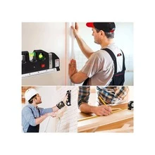 3-Bubble Laser Level, Measuring Tape, Horizontal And Vertical Cross Ruler, Multipurpose Laser Level, Standard Horizontal And Vertical Cross Laser Lines, 8-Foot Laser Line Measuring Tape, Standard And Metric Ruler, Adjusted Laser Level, Line Lasers - Black - View 9
