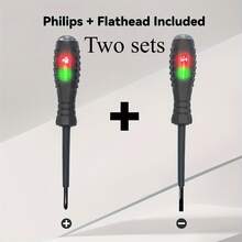 智能感应笔 十字笔 电工电压测试笔 家用电路连通性测试仪 螺丝刀笔 - 雙燈測電筆-智慧感應兩用螺絲起子 - 查看 12