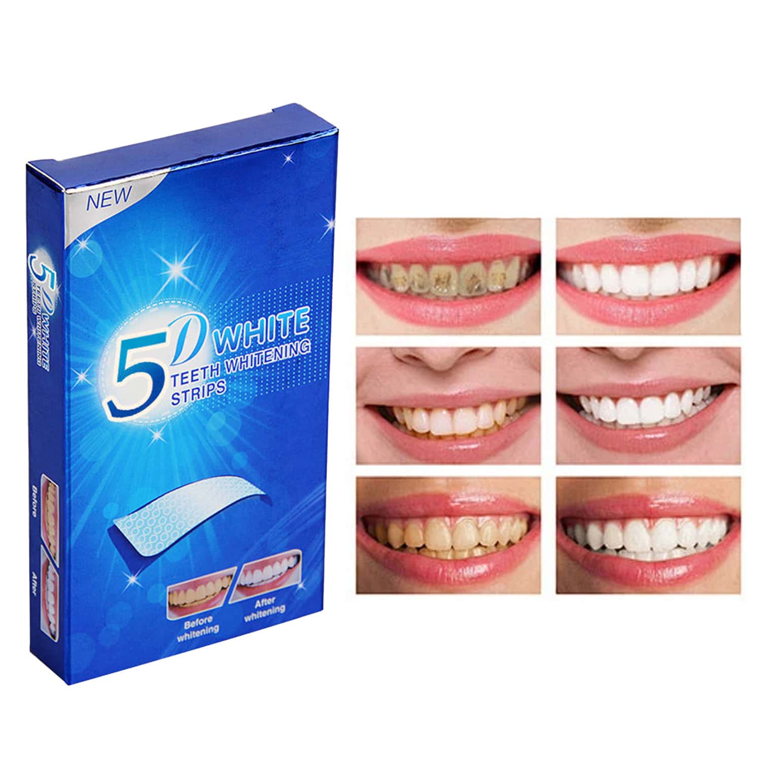 Teeth Whitening Strips, Whitening Strips For Teeth Sensitive, Effective And Whiting Stripes Reduced Sensitivity White-Strips, Helps Remove Smoking/Coffee/Soda/Wine Stain - 粉末狀 - 查看 1