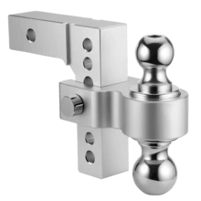 2" Receiver 6" Drop/Rise Adjustable Tow Hitch Dual Ball Mount Trailer 18500 Lb - Silver - View 9
