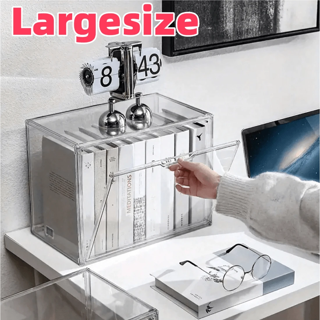 1PC Acrylic Display Case Clear Display Box Dustproof Box Collectibles Model Three Style Available - A: No Partition - View 1