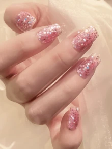 20 miếng dán móng tay gel bán khô (kiểu Pháp cổ điển - L) màu trắng, đầu móng kiểu Pháp, miếng dán móng tay gel chất lượng salon cần đèn UV, móng bền lâu. - Nhiều màu - Xem 3