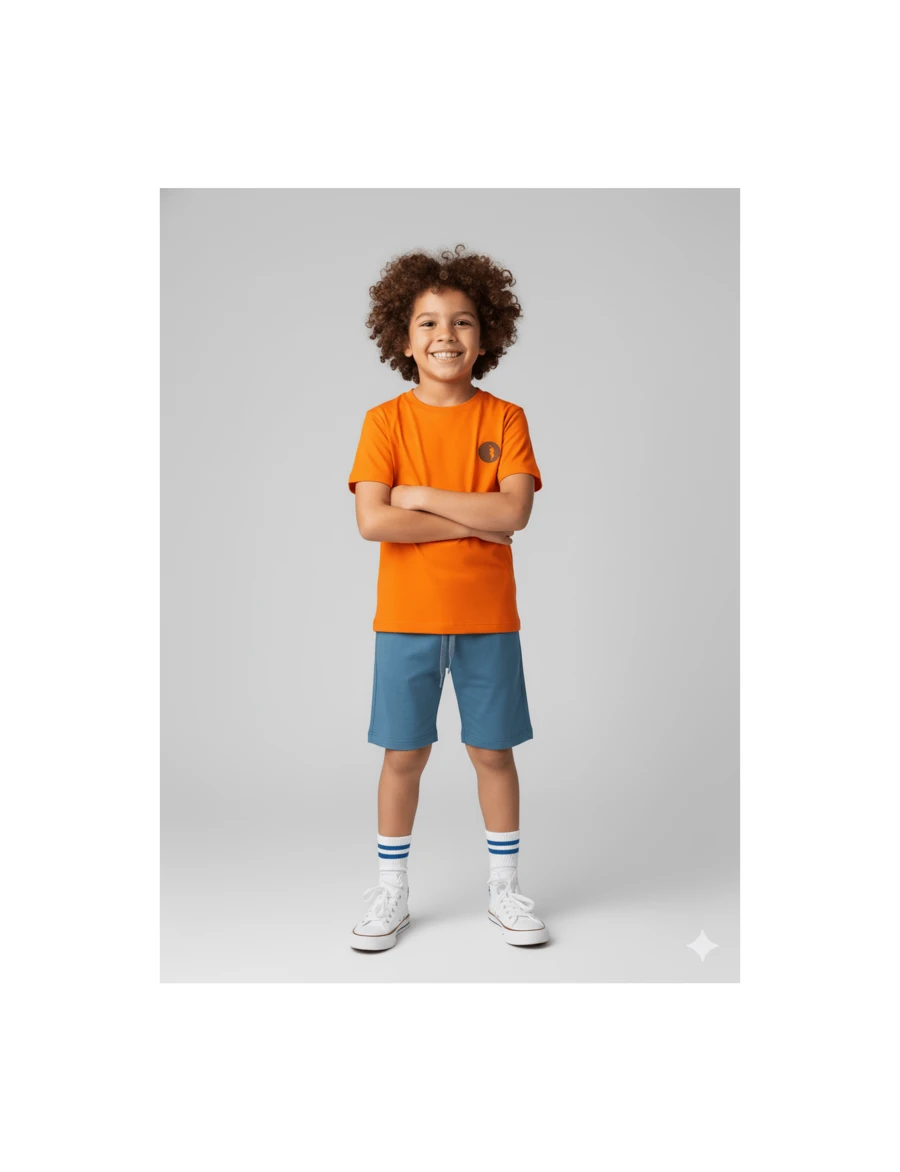 Kangulu Minimalist Summer Outfit For Boys - 橘色 - 查看 1