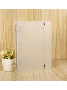 A5/A6/A7 6-Ring Semi-Transparent Matte PP Material File Folder, B5 9-Ring Loose Leaf Binder Cover, A4 4-Ring Sticker Notebook Cover, Material Storage Shell, Suitable For Home, Office And School - Single Piece - View 2