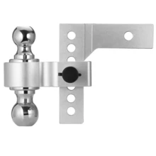 2" Receiver 6" Drop/Rise Adjustable Tow Hitch Dual Ball Mount Trailer 18500 Lb - Silver - View 7