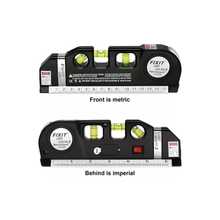 3-Bubble Laser Level, Measuring Tape, Horizontal And Vertical Cross Ruler, Multipurpose Laser Level, Standard Horizontal And Vertical Cross Laser Lines, 8-Foot Laser Line Measuring Tape, Standard And Metric Ruler, Adjusted Laser Level, Line Lasers - Black - View 5
