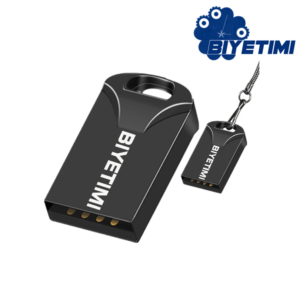 Biyetimi 128GB 超迷你金属U盘，128GB 高速 USB 2.0 闪存盘，64GB - 黑色 - 查看 1
