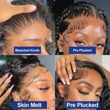 13x4 Body Wave Lace Front Wigs Blended Human Hair 200% Density HD Transparent Wave Lace Front Wigs Pre Plucked Pre Cut Frontal Human Hair Wigs For Women - Natural & Black - View 4
