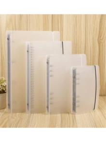 A5/A6/A7 6-Ring Semi-Transparent Matte PP Material File Folder, B5 9-Ring Loose Leaf Binder Cover, A4 4-Ring Sticker Notebook Cover, Material Storage Shell, Suitable For Home, Office And School - Single Piece - View 1