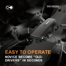 E88 Quadcopter Drone 360P Cámara única Altura Hold Rc Plegable - Negro - Ver 5
