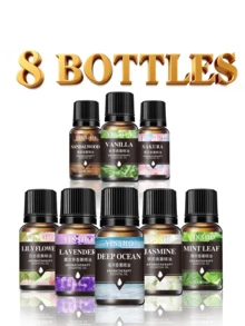 1瓶/4瓶/8瓶装10毫升香薰精油，适用于加湿器、香薰机，花香型包括茉莉、薰衣草、玫瑰、橙花等，可用作室内和浴室除臭剂，生日和毕业礼物。 - 1瓶 - 查看 31