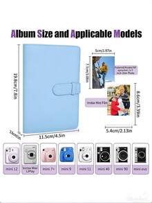256张容量3英寸PU皮相册，适用于迷你相机 - 多色 - 查看 6