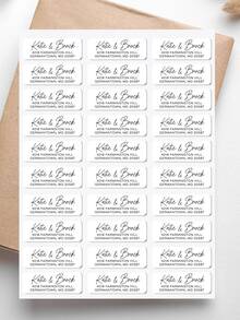 18/36/72/108pcs, Personalized Return Address Labels - Eucalyptus Alphabet Custom Address Labels, Personalized Envelope Return Stickers, White Labels, Party Decorations For Gatherings And Celebrations, Custom Return Address Labels, Custom Information, Self-Adhesive Address Labels, Address Labels, Valentine's Day Address Labels, Couple Gift Labels, Gift Labels, Easter Address - Multicolor - View 2