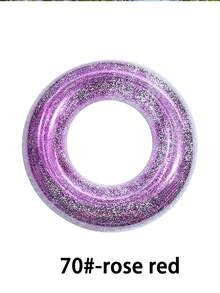 1pc Transparent Sequin Inflatable Swimming Ring, Thick PVC Crystal Swimming Ring Armpit Float, Adult Transparent Cute Underarm Thick Circle Large Buoyancy Swim Ring,Lightweight And Portable - Clear - View 27