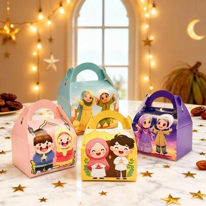24个装儿童卡通人物节日礼盒，节日礼品盒，适用于节日派对、礼品盒、纪念品以及儿童节日饼干糖果包装