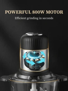 3升不锈钢电动绞肉机，配备4个锋利刀片，可绞碎肉类、蔬菜、水果和坚果。SOKANY - 日規A型插(100V) - 查看 4