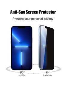 4pcs Anti-Spy Tempered Glass Screen Protector Compatible With Apple 11/12/13/14/15/16/17 Pro Max, Anti-Scratch, Anti-Peeping - Black - View 4