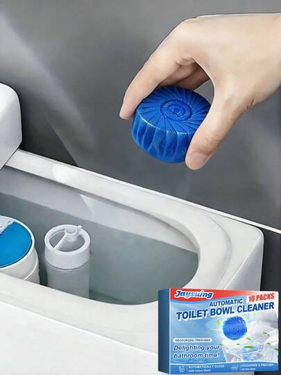 10 Pack Toilet Bowl Cleaning Tablets With Citric Acid & Baking Soda, Effervescent Descaler And Deodorizer For Stubborn Stain Removal, Fresh Lemon Scent Household Bathroom Cleaner,Gifts For Men And Women Suitable For Valentine's Day, New Year's Day, Birthdays, Weddings, Bathroom,Home,Room,Quick Ship Items,Free Shipping