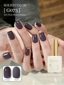 XEIJAYI 1 Botella de 15ml de esmalte de uñas en gel de color gris oscuro, esmalte de uñas en gel removible, adecuado para todas las estaciones - Manicura casera DIY Salón de uñas - Gris Oscuro - Ver 2