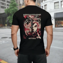 Suicide Baby - Men's G59 Printed Short Sleeved T-Shirt Retro Gothic Punk Pullover Loose Street Hip Hop Fashion 2026 New Summer Clothing For Men - Black - View 3