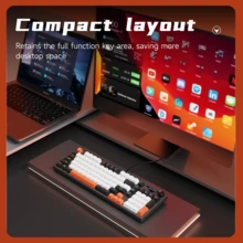 AJAZZ AKAZZ NK98 Wired Mechanical Keyboard ABS Three Pieces Translucent Keycap Metal Knob Hull Structure Green Axis/Red Axis Optional Full Key Hot-Swappable - Multicolor - View 3