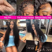 bling hair 42 Inch Pre Plucked 13x6 Jerry Curly Lace Front Human Hair Wigs Wear And Go Deep Wave Human Hair Lace Front Glueless Wigs Human Hair For Women 200% Density Deep Curly Lace Front Wigs Human Hair Pre Plucked With Baby Hair 13x6 13x4 4x4 Lace Front Wigs Human Hair Wigs Everyday Party Use Needed Long Black Wig Versatile Hairpiece Sleek Hairstyle Realistic Hairpiece Beauty Accessory Beginner Friendly For Sports, Vacation, Halloween, Christmas, Festivals, Proms, Outdoor, Cosplay, Campus, School, Beach, Wedding, Camping, Holiday, Summer Outfits, Charming, Elegant, Casual, Y2K Fashion, SS25 Styles, For Daily Use - Natural Black - Xem 9