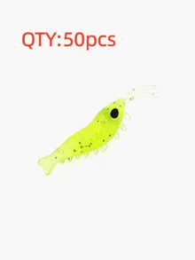 50pcs 3CM Soft Shrimp Fishing Lures, Soft Bait For Largemouth Bass, Freshwater Fishing Tackle Accessories - Multicolor - View 12