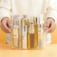 Organizador de Caja de Almacenamiento Transparente de PET 37*24.5*15CM Organizador de Maquillaje para Uso en el Hogar y la Oficina,contenedor de maquillaje,organizadores de cajones de baño y almacenamiento,organizador claro - transparente - Ver 1