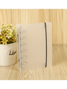 A5/A6/A7 6-Ring Semi-Transparent Matte PP Material File Folder, B5 9-Ring Loose Leaf Binder Cover, A4 4-Ring Sticker Notebook Cover, Material Storage Shell, Suitable For Home, Office And School - Single Piece - View 4