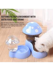 Dual Pet Bowls, Automatic Water Dispenser, Anti-Spill Cat/Dog/Rabbit Food & Water Bowls - 500ml - View 4