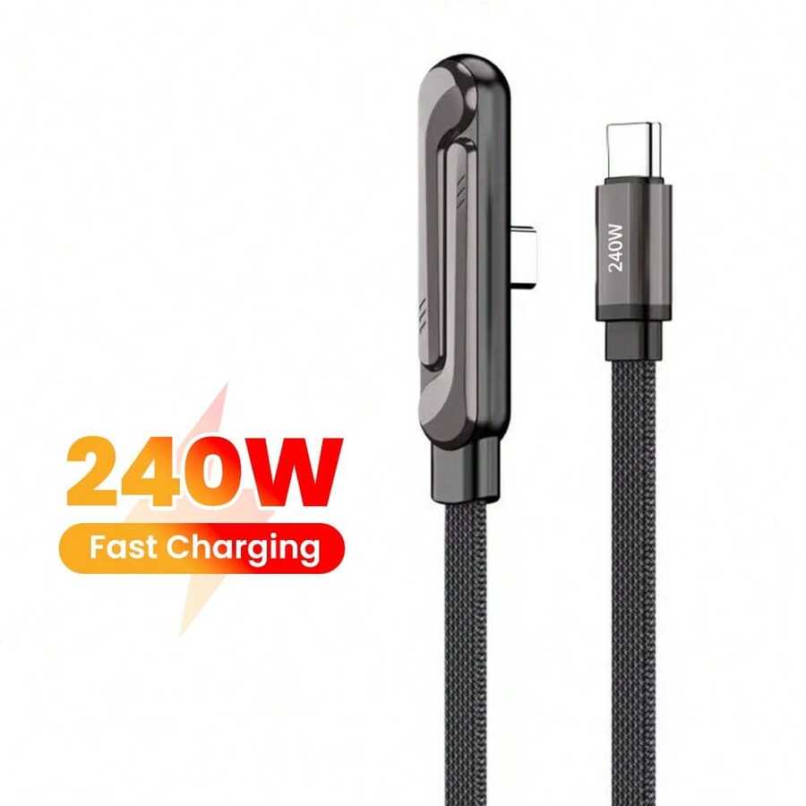 Olaf 240W 二合一 USB-C 转 USB-C 快速充电可折叠支架数据线,Type-C 桌面支架充电线,兼容 17/16 - 查看 1