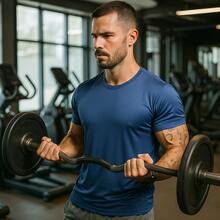 Kit 5 Camisetas Dry fit Masculina Academia Treino Lisas  Verão    Slim Fit - Preto - Visão 3