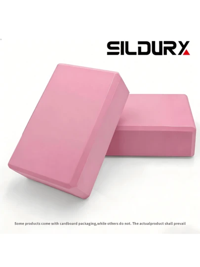 1 pieza/2 piezas Bloques de yoga de EVA, de unicolor, de espuma de alta densidad, ligeros y portátiles, adecuados para yoga, pilates, meditación, ideales para principiantes, rosa, azul