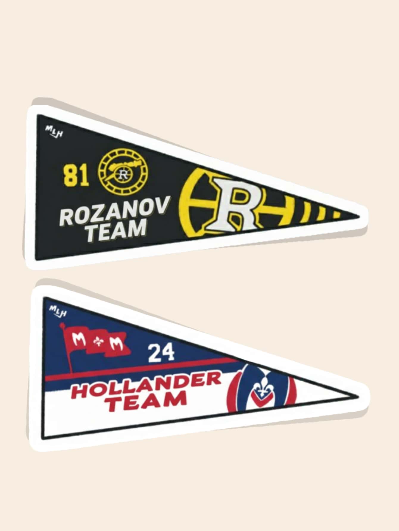 Heated Rivalry Inspired Hockey Team Stickers - Montreal Metros & Boston Pennant Decals, Bookish Gifts For Romance Readers, Waterproof Vinyl - Multicolor - View 1