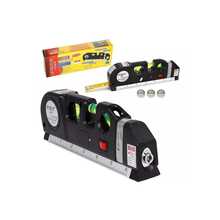 3-Bubble Laser Level, Measuring Tape, Horizontal And Vertical Cross Ruler, Multipurpose Laser Level, Standard Horizontal And Vertical Cross Laser Lines, 8-Foot Laser Line Measuring Tape, Standard And Metric Ruler, Adjusted Laser Level, Line Lasers - Black - View 2