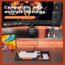 AJAZZ AKAZZ NK98 Wired Mechanical Keyboard ABS Three Pieces Translucent Keycap Metal Knob Hull Structure Green Axis/Red Axis Optional Full Key Hot-Swappable - Multicolor - View 5