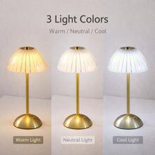 Modern Touch Control Table Lamp, USB Rechargeable, 3 Color Dimmable Bedside Desk Lamp - Vàng - Xem 2