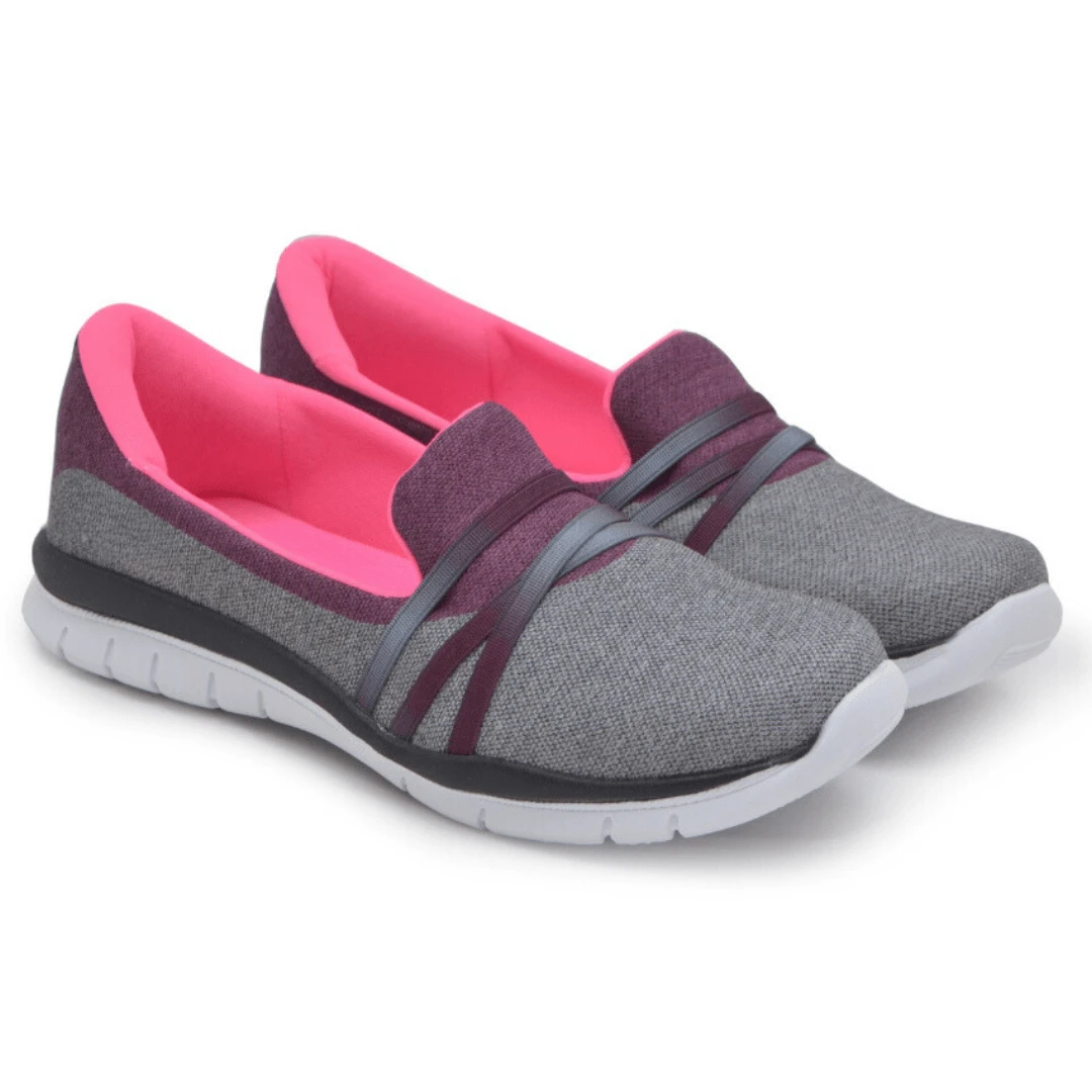 Women's Orthopedic Sneakers, Easy-To-Wear Slip-On, No Laces + Gel Insole - Xám - Xem 1