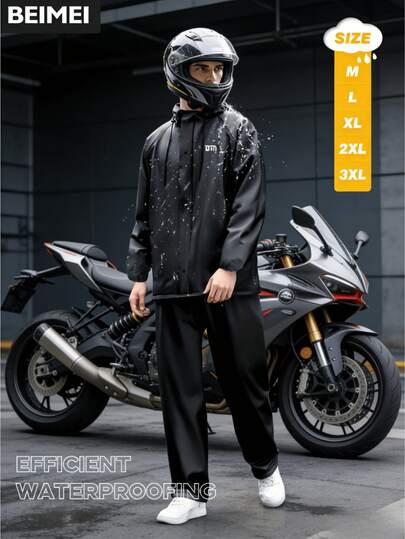 高品质男士全拉链雨衣套装 - 全天候摩托车及户外装备，全拉链PFC涂层PVC夹克和裤子，防风防水，易于清洁（无需水洗），适合徒步旅行、工作 - 绿色/黑色可选，舒适，适合潮湿环境、雨天、摩托车雨衣、男士摩托车雨具、高品质男士夹克、摩托车雨衣套装、母亲节礼物、卧室装饰、花园、厨房装饰、夏季、海滩、旅行必备、房间装饰、柔软舒适、毕业季礼物