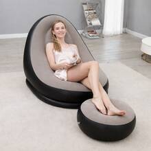 Music Festival Inflatable Sofa With Footrest, Set - Brown - View 1