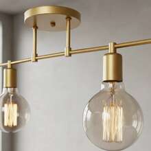 Trilho Spot Aluminio P/ 4 Lampadas Luminaria de Teto Desing Moderno 127v/220v - Dourado - Visão 2
