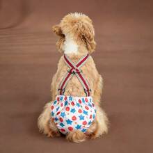 3pcs Washable Female Suspender Dog Diapers - Doggie Reusable Diapers For Doggy Puppy Female In Period - Highly Absorbent Dog Heat Panties Plaid, With Shoulder Strap - 彩色 - 查看 5