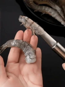 1pc Shrimp Shell Remover, Shrimp Peel Tool, Large Shrimp Deveiner, Shrimp Brain Scraper, Stainless Steel Lychee Meat Picker - Silver - View 5