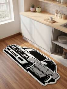 1pc Premium Racing Car Floor Mat, Polyester Fiber Rug, Silver Gray Car Decorative Carpet, Suitable For Bedroom, Living Room Decor, Decorative Rug, Small Rug, Carpet, Home Decor, Living Room Carpet, Living Room Small Rug, Bedroom Carpet, Living Room Home Decor, Outdoor Rug, Washable Carpet - Multicolor - View 9