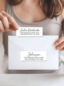 18/36/72/108pcs, Personalized Return Address Labels - Eucalyptus Alphabet Custom Address Labels, Personalized Envelope Return Stickers, White Labels, Party Decorations For Gatherings And Celebrations, Custom Return Address Labels, Custom Information, Self-Adhesive Address Labels, Address Labels, Valentine's Day Address Labels, Couple Gift Labels, Gift Labels, Easter Address - Multicolor - View 5