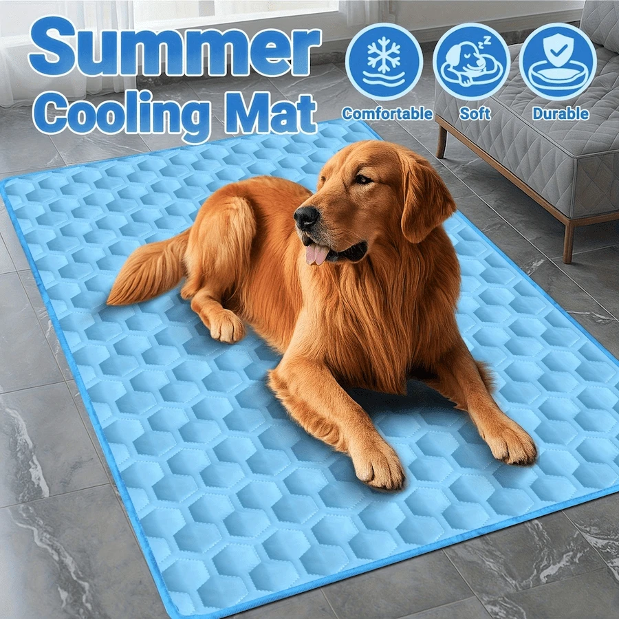 Plus Size Pet Cat Dog Cooling Mat | 5 Sizes Fit All | Breathable Mesh Fabric | Summer Pet Cooling Pad | Ice Silk Pet Cooling Mat | Suitable For Bed And Sofa Use